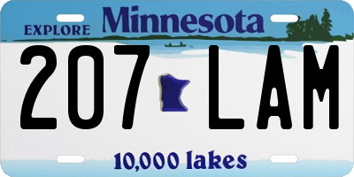 MN license plate 207LAM
