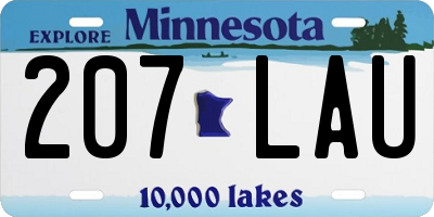 MN license plate 207LAU