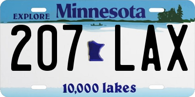 MN license plate 207LAX