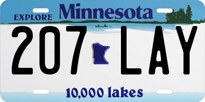 MN license plate 207LAY