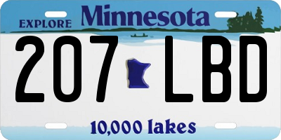 MN license plate 207LBD