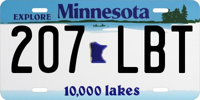 MN license plate 207LBT