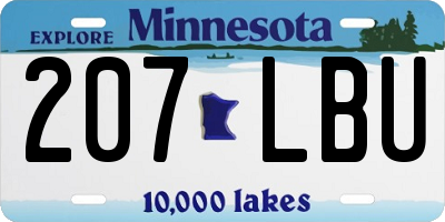 MN license plate 207LBU