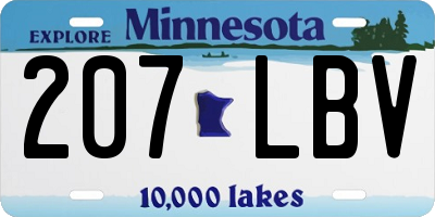 MN license plate 207LBV