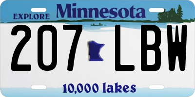 MN license plate 207LBW