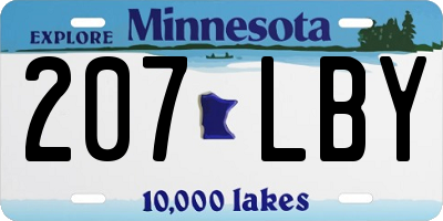 MN license plate 207LBY