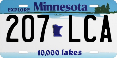 MN license plate 207LCA