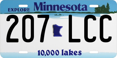 MN license plate 207LCC