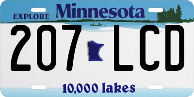 MN license plate 207LCD