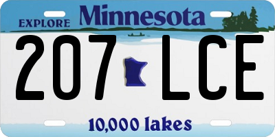 MN license plate 207LCE