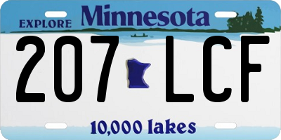 MN license plate 207LCF