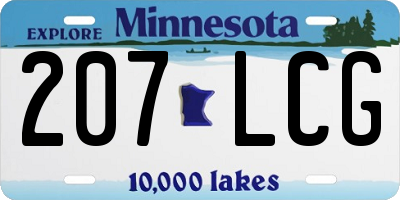 MN license plate 207LCG