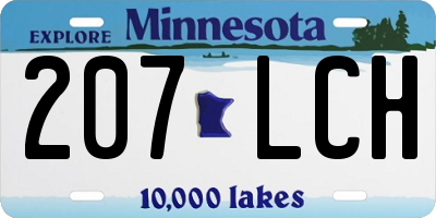 MN license plate 207LCH
