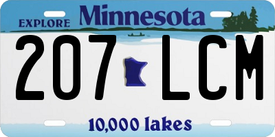 MN license plate 207LCM