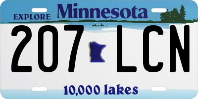 MN license plate 207LCN