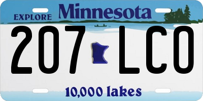 MN license plate 207LCO
