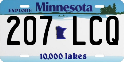 MN license plate 207LCQ