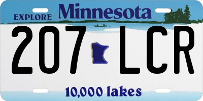 MN license plate 207LCR