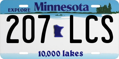 MN license plate 207LCS