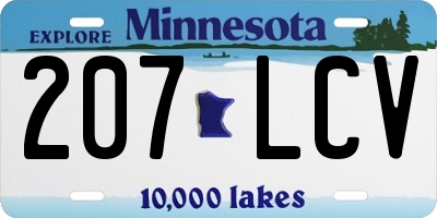 MN license plate 207LCV