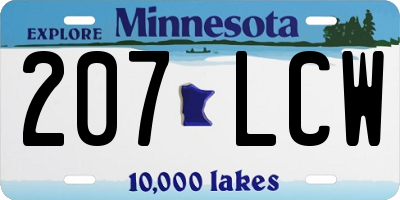 MN license plate 207LCW
