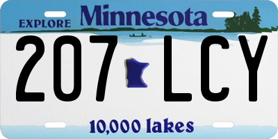 MN license plate 207LCY