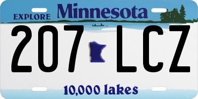 MN license plate 207LCZ