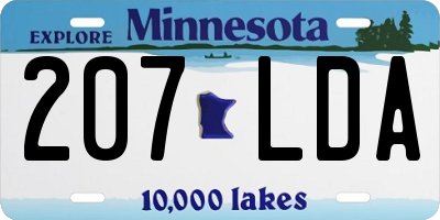 MN license plate 207LDA