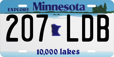 MN license plate 207LDB
