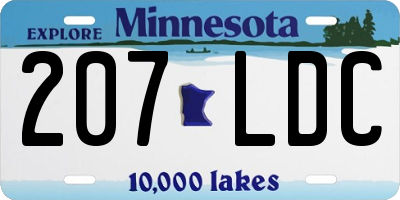 MN license plate 207LDC