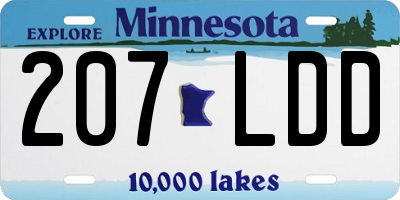MN license plate 207LDD