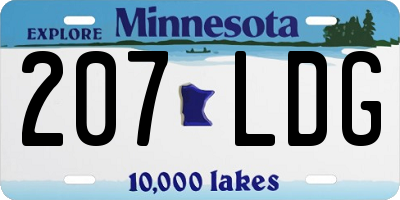 MN license plate 207LDG