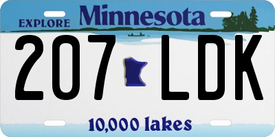 MN license plate 207LDK
