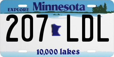MN license plate 207LDL