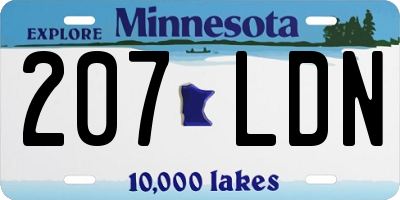 MN license plate 207LDN