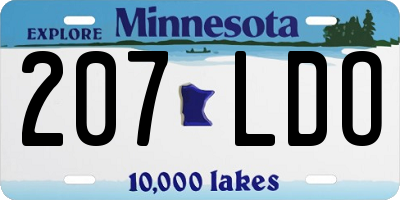 MN license plate 207LDO