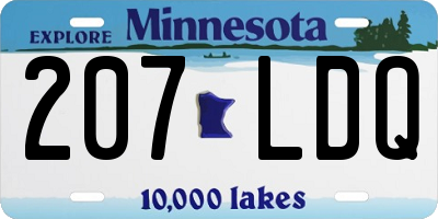 MN license plate 207LDQ