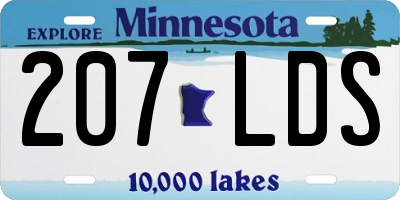 MN license plate 207LDS