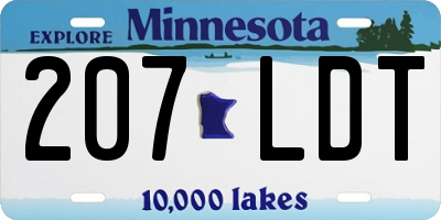 MN license plate 207LDT
