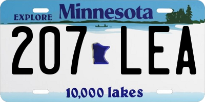 MN license plate 207LEA