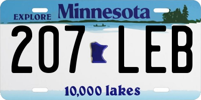 MN license plate 207LEB