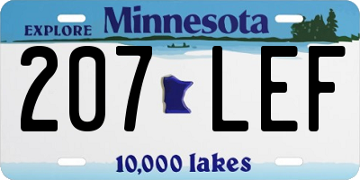MN license plate 207LEF