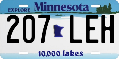 MN license plate 207LEH