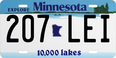 MN license plate 207LEI