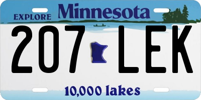 MN license plate 207LEK