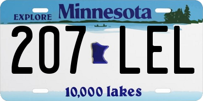 MN license plate 207LEL