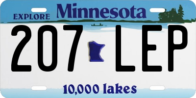 MN license plate 207LEP