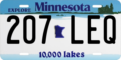 MN license plate 207LEQ