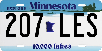 MN license plate 207LES