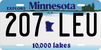 MN license plate 207LEU